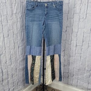 Lauren Conrad Boho Patchwork Wide Leg Jeans Size‎ 10